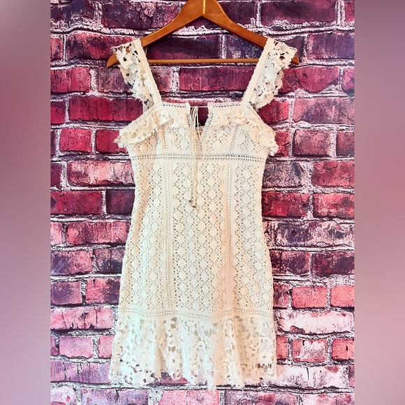 Free People Dresses & Skirts - Free People Cream Crochet Mini Dress